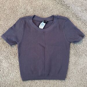 Zara Cropped Ribbed Tee